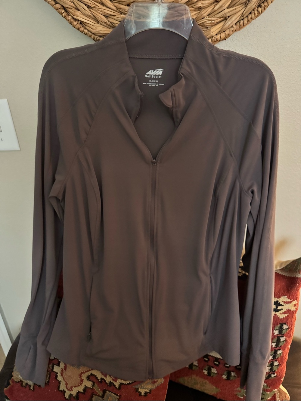 Avia Lightweight Full-Zip Active Jacket in Dark Brown